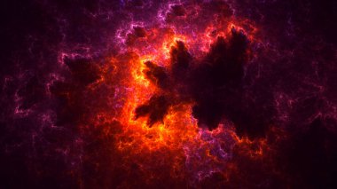 Soyut fraktal ışık arkaplanı 3 boyutlu oluşturuluyor