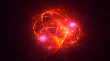 Soyut fraktal ışık arkaplanı 3 boyutlu oluşturuluyor