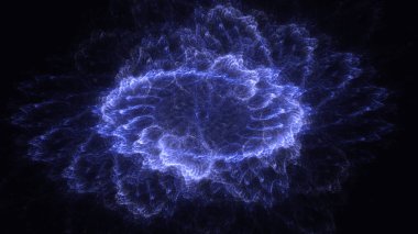 Soyut fraktal ışık arkaplanı 3 boyutlu oluşturuluyor