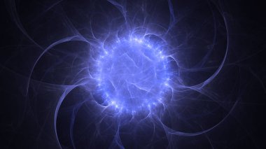 Soyut fraktal ışık arkaplanı 3 boyutlu oluşturuluyor