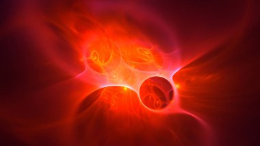 Soyut fraktal ışık arkaplanı 3 boyutlu oluşturuluyor