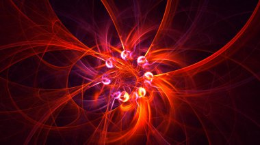 Soyut fraktal ışık arkaplanı 3 boyutlu oluşturuluyor