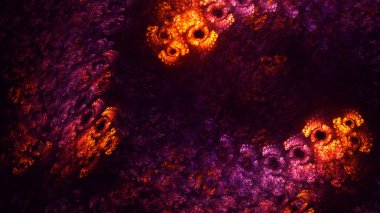 Soyut fraktal ışık arkaplanı 3 boyutlu oluşturuluyor