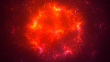 Soyut kırmızı fraktal ışık arkaplanı 3 boyutlu oluşturuluyor