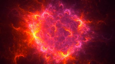 Soyut kırmızı fraktal ışık arkaplanı 3 boyutlu oluşturuluyor