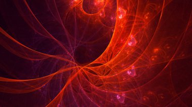 Soyut fraktal ışık arkaplanı 3 boyutlu oluşturuluyor