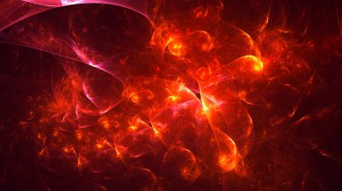 Soyut fraktal ışık arkaplanı 3 boyutlu oluşturuluyor