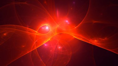 Soyut fraktal ışık arkaplanı 3 boyutlu oluşturuluyor