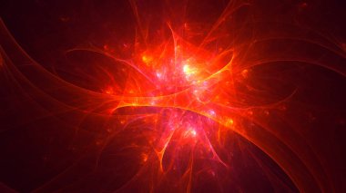 Soyut fraktal ışık arkaplanı 3 boyutlu oluşturuluyor