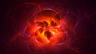 Soyut fraktal ışık arkaplanı 3 boyutlu oluşturuluyor