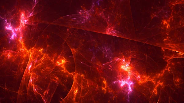 Soyut kırmızı fraktal ışık arkaplanı 3 boyutlu oluşturuluyor