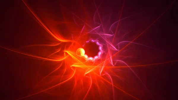 Renderização Abstrato Fundo Luz Fractal Vermelho — Fotografia de Stock