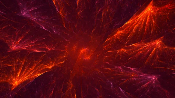 Soyut kırmızı fraktal ışık arkaplanı 3 boyutlu oluşturuluyor
