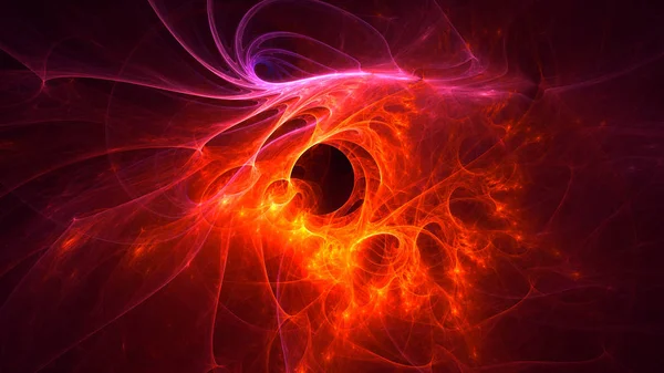 Soyut kırmızı fraktal ışık arkaplanı 3 boyutlu oluşturuluyor