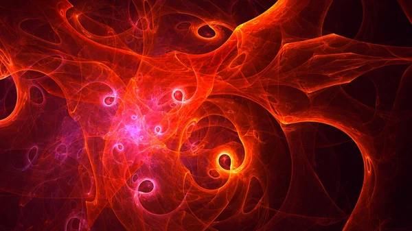Soyut kırmızı fraktal ışık arkaplanı 3 boyutlu oluşturuluyor