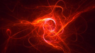 Soyut fraktal ışık arkaplanı 3 boyutlu oluşturuluyor