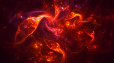 Soyut fraktal ışık arkaplanı 3 boyutlu oluşturuluyor