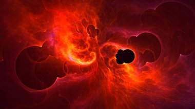 Soyut fraktal ışık arkaplanı 3 boyutlu oluşturuluyor