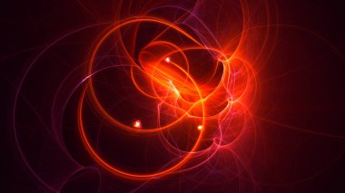 Soyut fraktal ışık arkaplanı 3 boyutlu oluşturuluyor