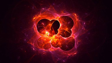 Soyut fraktal ışık arkaplanı 3 boyutlu oluşturuluyor