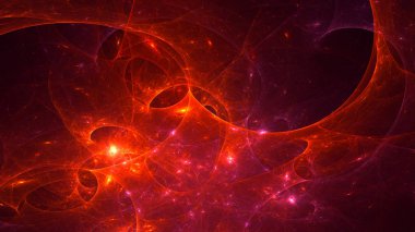 Soyut fraktal ışık arkaplanı 3 boyutlu oluşturuluyor