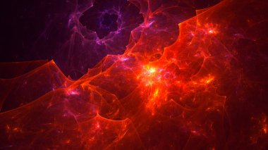Soyut fraktal ışık arkaplanı 3 boyutlu oluşturuluyor