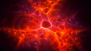 Soyut fraktal ışık arkaplanı 3 boyutlu oluşturuluyor