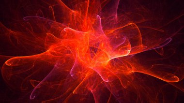 Soyut fraktal ışık arkaplanı 3 boyutlu oluşturuluyor