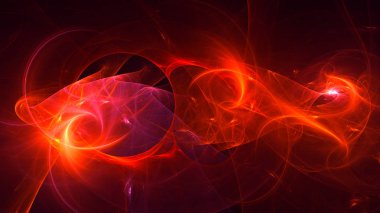 Soyut fraktal ışık arkaplanı 3 boyutlu oluşturuluyor