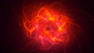 Soyut fraktal ışık arkaplanı 3 boyutlu oluşturuluyor