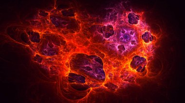 Soyut fraktal ışık arkaplanı 3 boyutlu oluşturuluyor