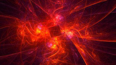 Soyut fraktal ışık arkaplanı 3 boyutlu oluşturuluyor