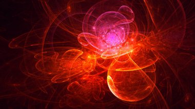 Soyut fraktal ışık arkaplanı 3 boyutlu oluşturuluyor