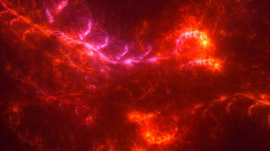 Soyut fraktal ışık arkaplanı 3 boyutlu oluşturuluyor