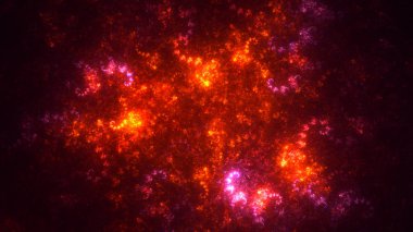 Soyut fraktal ışık arkaplanı 3 boyutlu oluşturuluyor