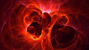 Soyut fraktal ışık arkaplanı 3 boyutlu oluşturuluyor