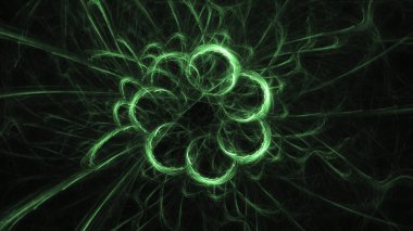 Soyut fraktal ışık arkaplanı 3 boyutlu oluşturuluyor