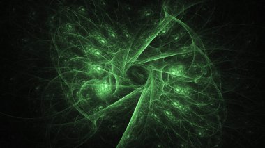 Soyut fraktal ışık arkaplanı 3 boyutlu oluşturuluyor