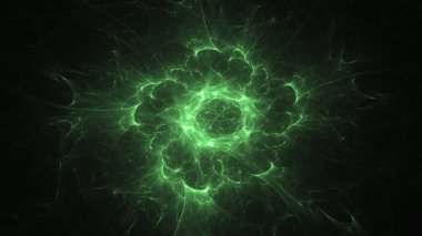 Soyut fraktal ışık arkaplanı 3 boyutlu oluşturuluyor