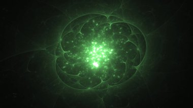 Soyut fraktal ışık arkaplanı 3 boyutlu oluşturuluyor