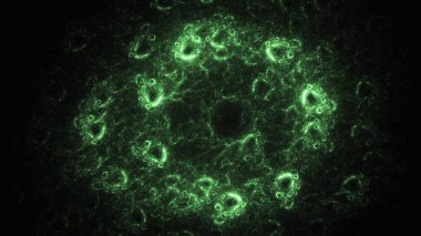 Soyut fraktal ışık arkaplanı 3 boyutlu oluşturuluyor