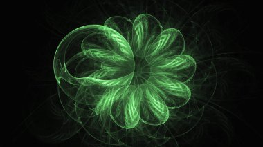 Soyut fraktal ışık arkaplanı 3 boyutlu oluşturuluyor