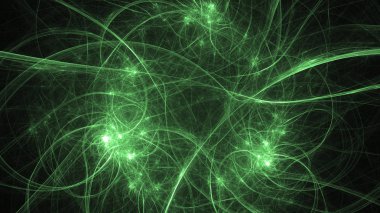 Soyut fraktal ışık arkaplanı 3 boyutlu oluşturuluyor