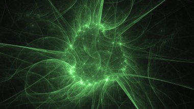 Soyut fraktal ışık arkaplanı 3 boyutlu oluşturuluyor