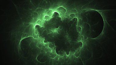 Soyut fraktal ışık arkaplanı 3 boyutlu oluşturuluyor