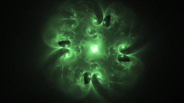 Soyut fraktal ışık arkaplanı 3 boyutlu oluşturuluyor