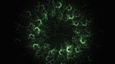 Soyut fraktal ışık arkaplanı 3 boyutlu oluşturuluyor