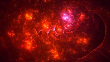 Soyut fraktal ışık arkaplanı 3 boyutlu oluşturuluyor