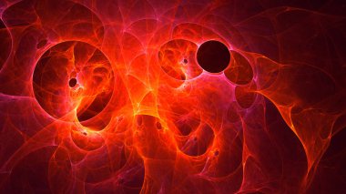 Soyut fraktal ışık arkaplanı 3 boyutlu oluşturuluyor