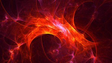 Soyut fraktal ışık arkaplanı 3 boyutlu oluşturuluyor